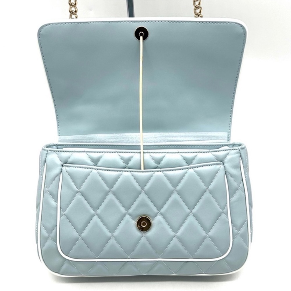 Kate Spade Colorblock Carey Quilted Leather Flap Shoulder Bag Wild Sage - Picture 9 of 11